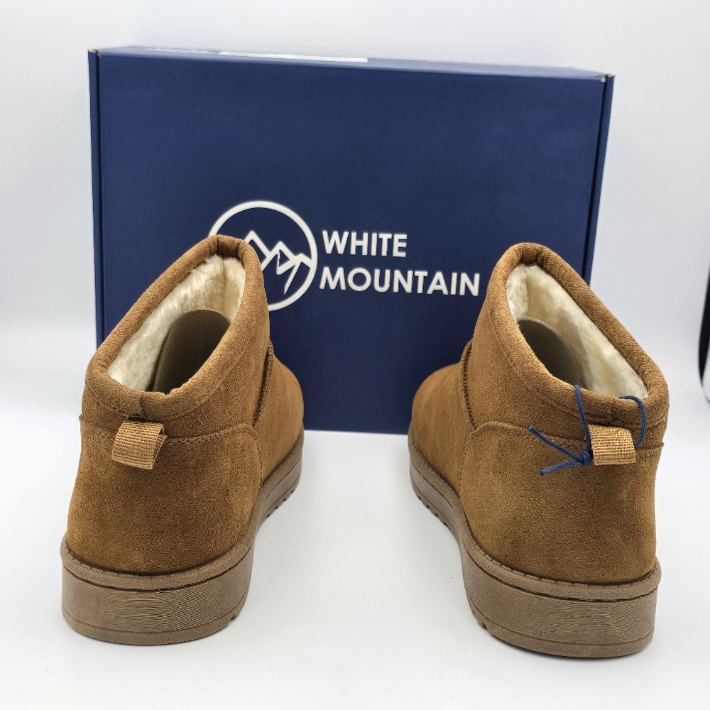 NIB White Mountain Inspo Leather & Faux Fur Ankle Booties, Whiskey/Suede, Sz. 10 - Picture 7 of 16
